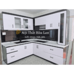 Tủ Bếp Nhựa Đài Loan Chữ L Nội Thất Hòa Lan 0944768382 TN04
